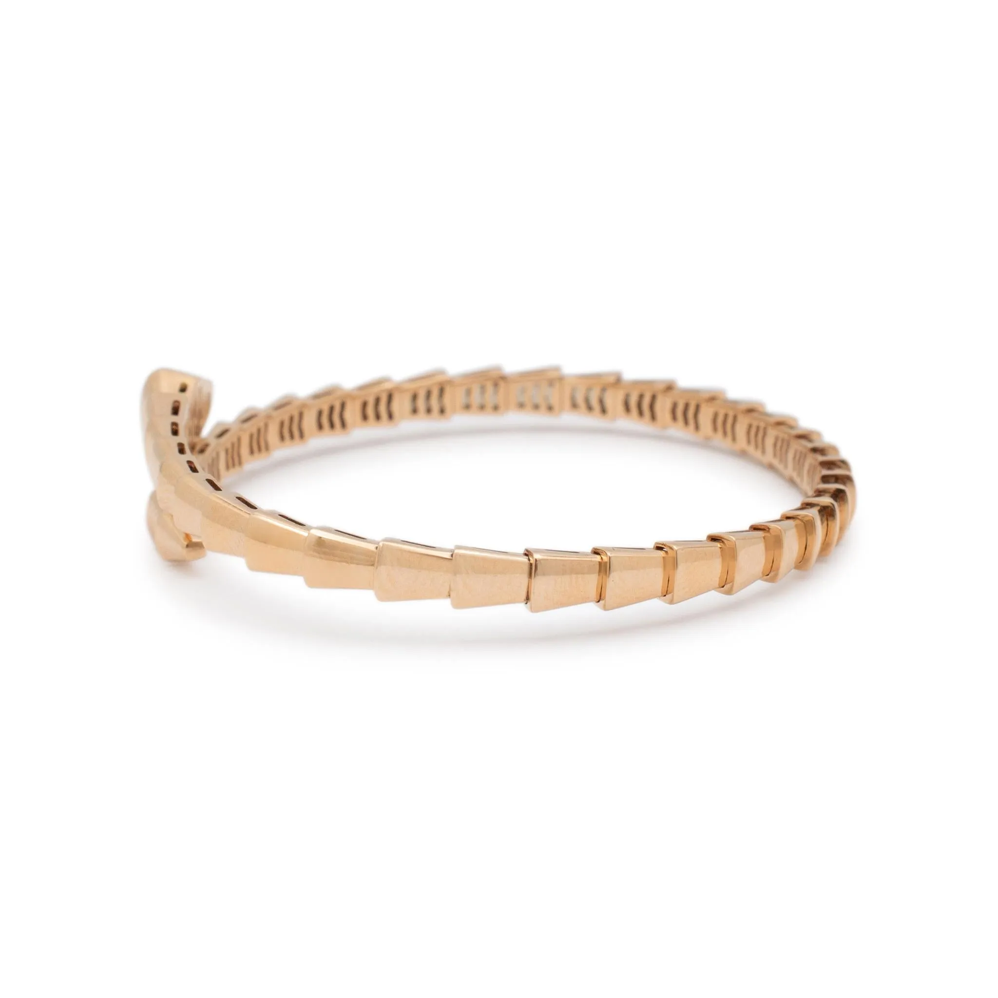 Bvlgari 18K Rose Gold Serpenti Viper Flexible Bangle Bracelet