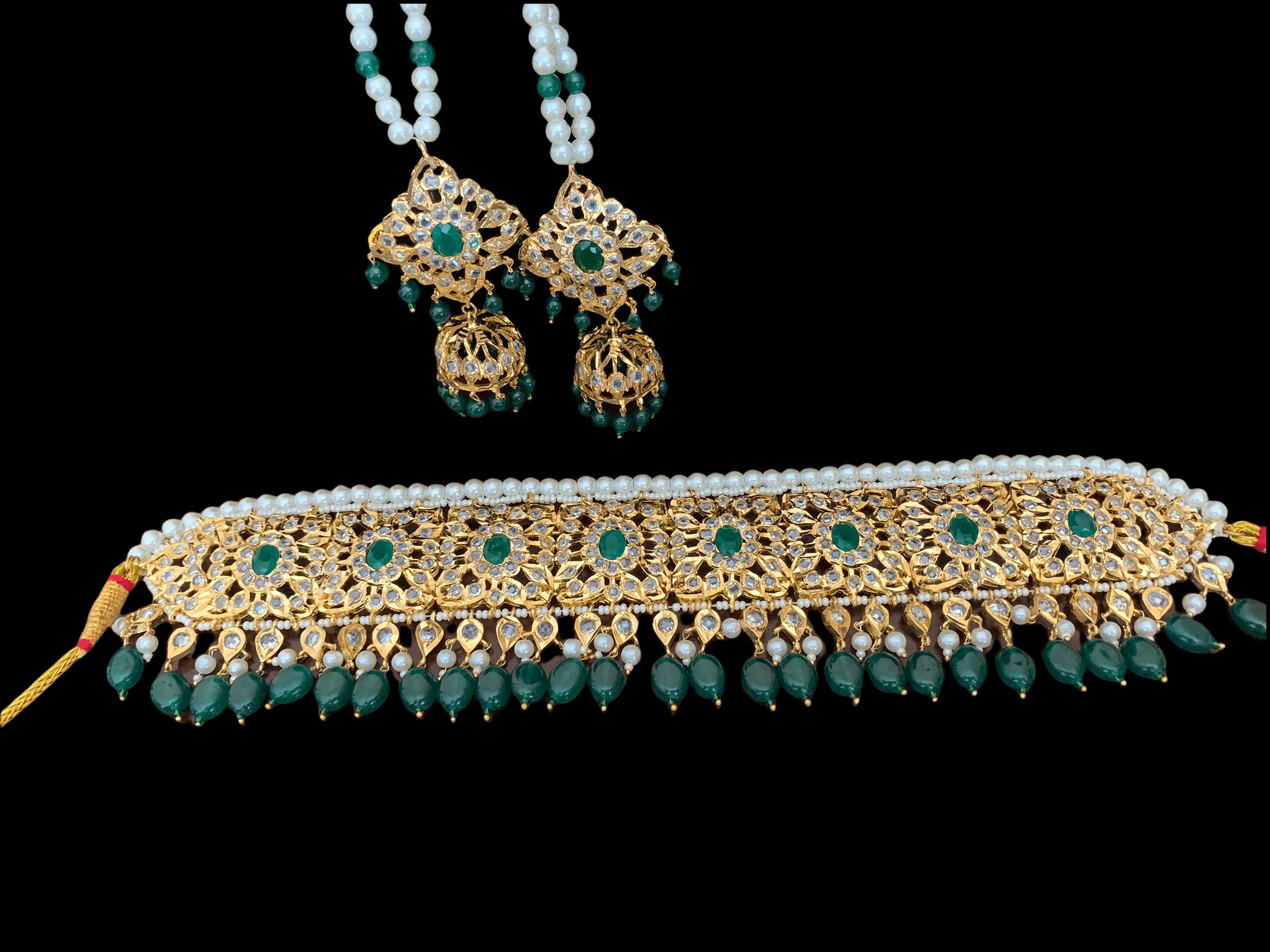 C23 Sabuhi Green hyderabadi choker ( READY TO SHIP )