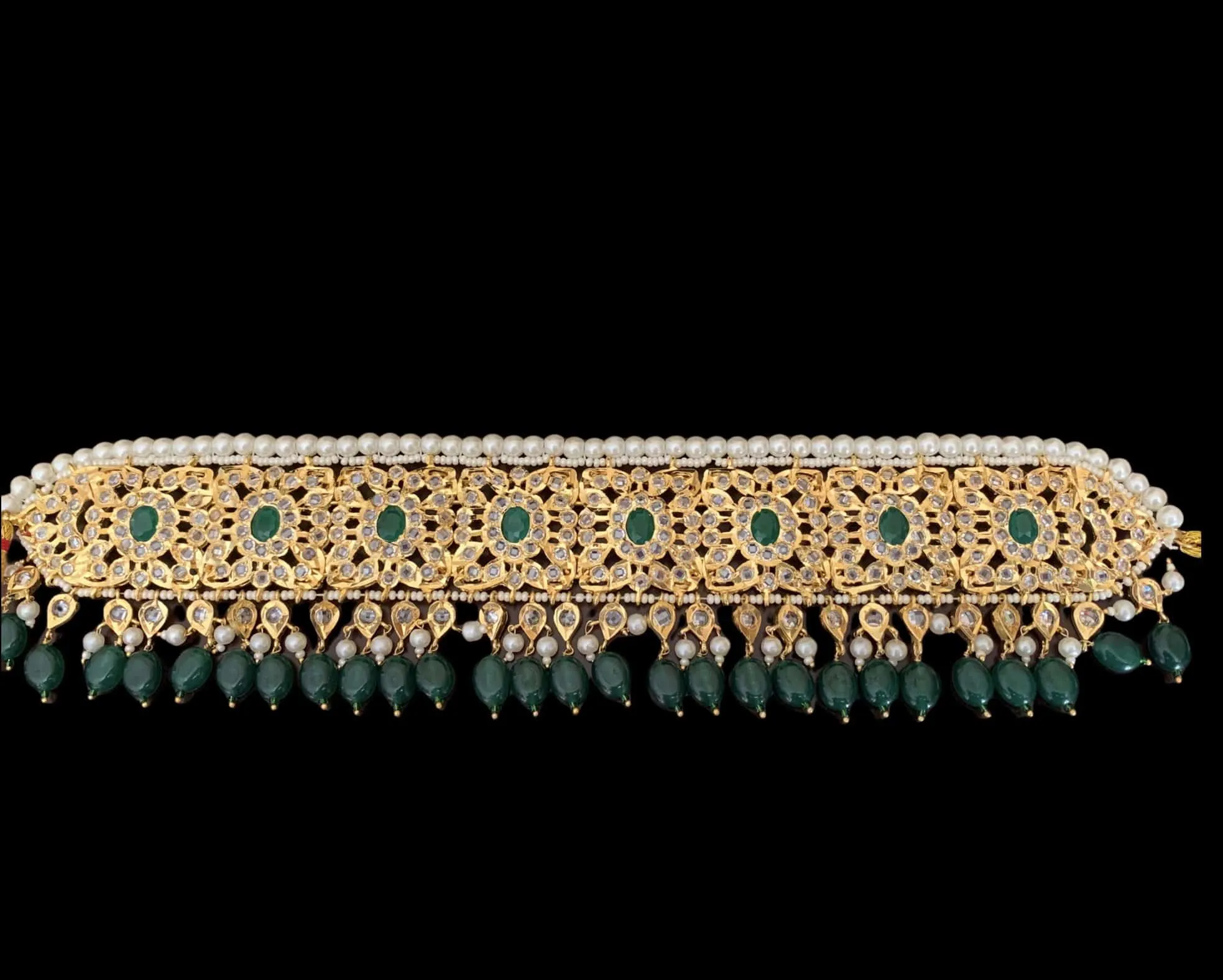 C23 Sabuhi Green hyderabadi choker ( READY TO SHIP )