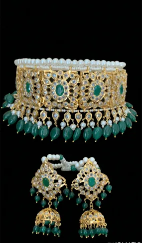 C23 Sabuhi Green hyderabadi choker ( READY TO SHIP )