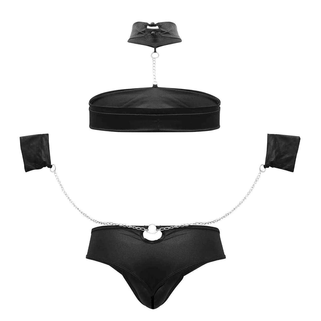 CandyMan 99592 Harness-Thongs Outfit Color Black