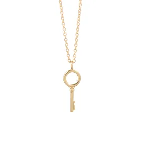 Circle Key Necklace - 14k Yellow Gold