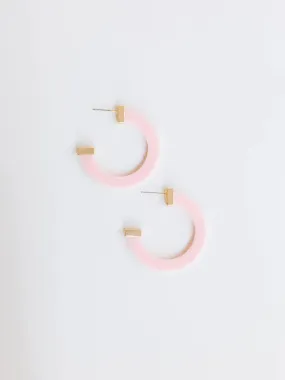 Classic Acrylic Medium Hoops in Blush