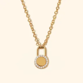 Crystal Circle Lock Necklace