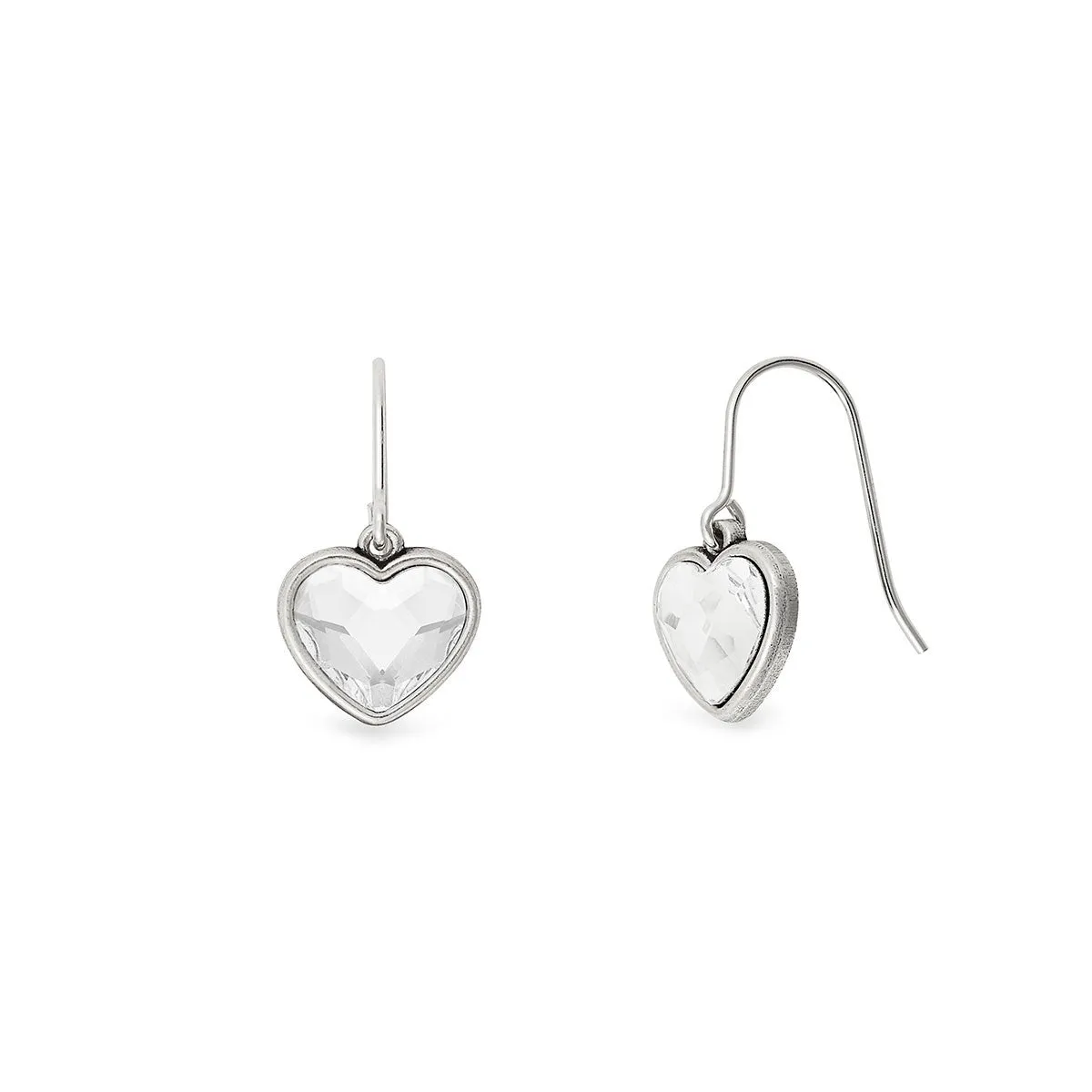 Crystal Heart Hook Earrings