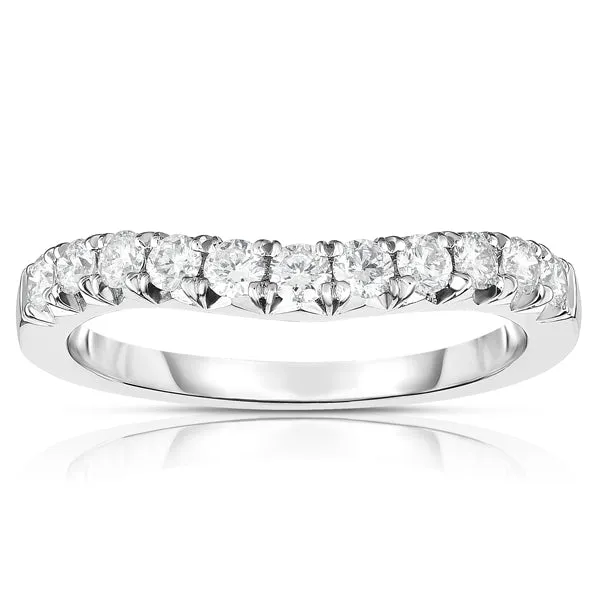 Curved French Cut Diamond Band