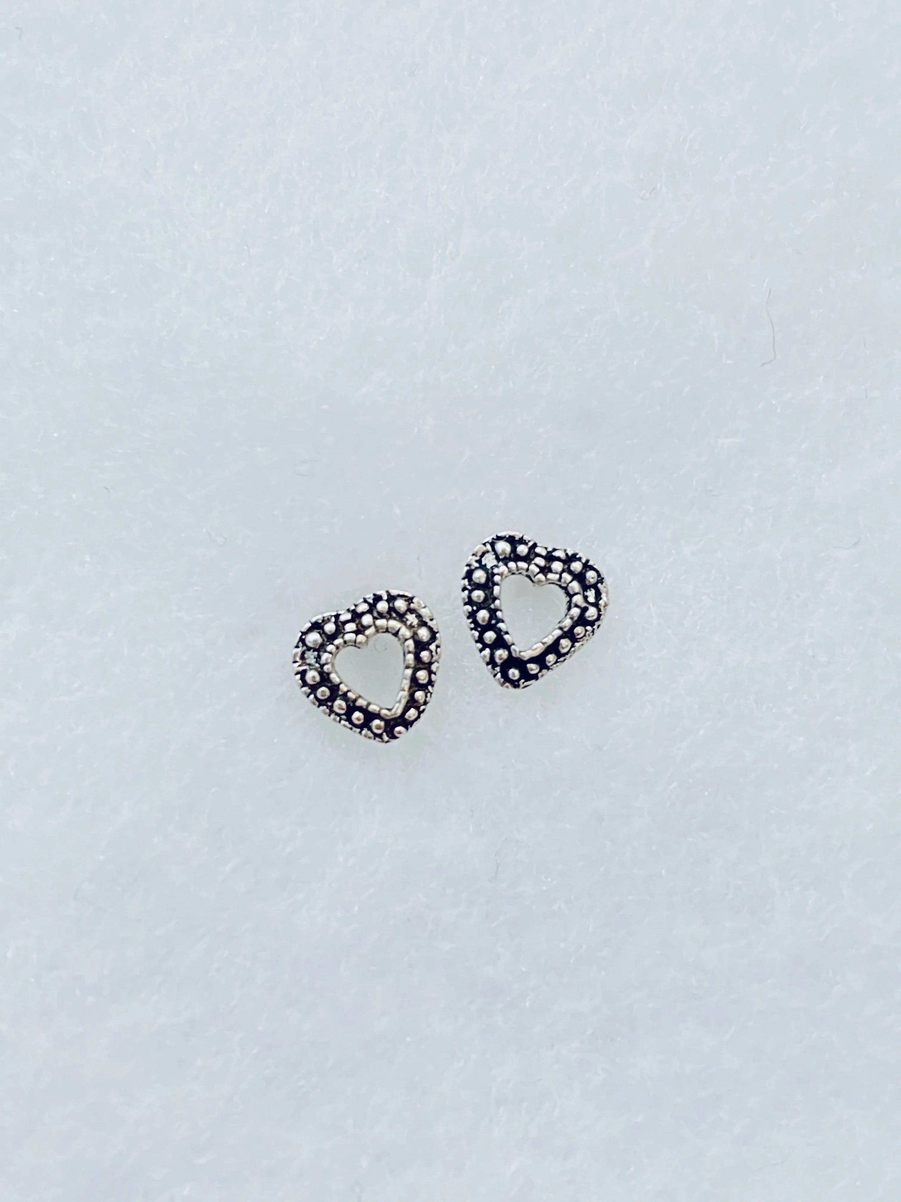 Dainty Heart Stud Sterling Silver Earrings