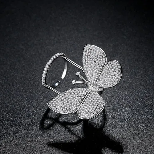 Dancing Butterfly Resizable Ring