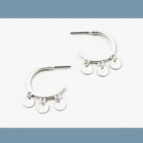 Dangling Coin Hoop Earrings