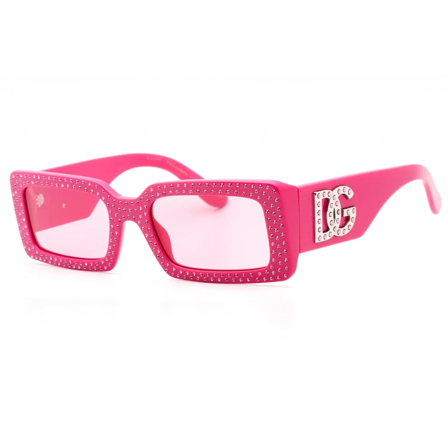 Womens Dolce & Gabbana Fuchsia Pink Gem-Embellished Rose Pink Sunglasses