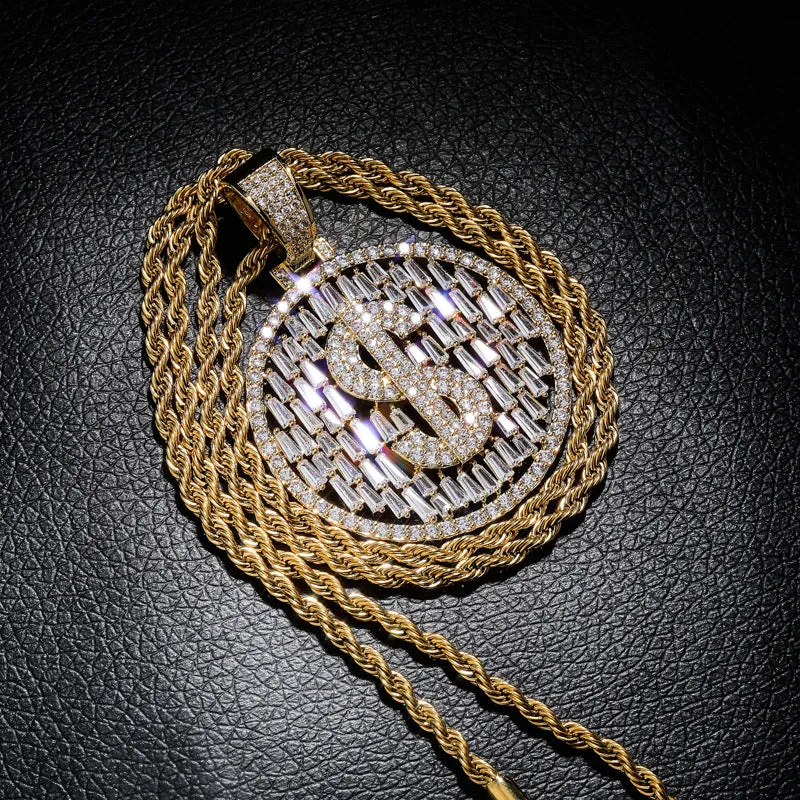 Dollar Symbol Iced Out Pendant