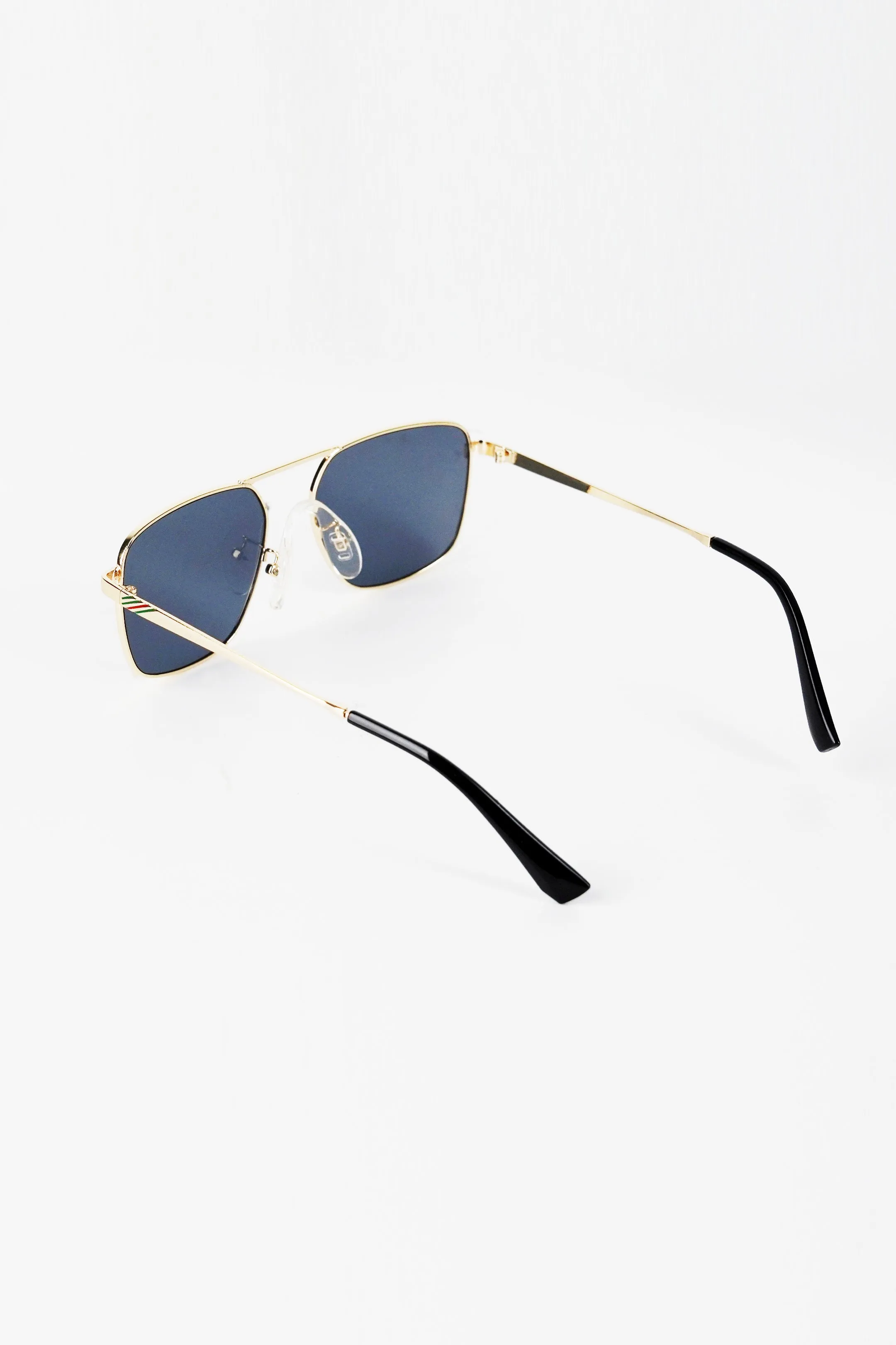 Double Bridge Square Sunglasses - Blue