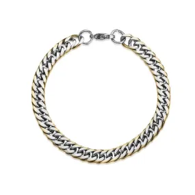 Double Curb Gold Edged Bracelet