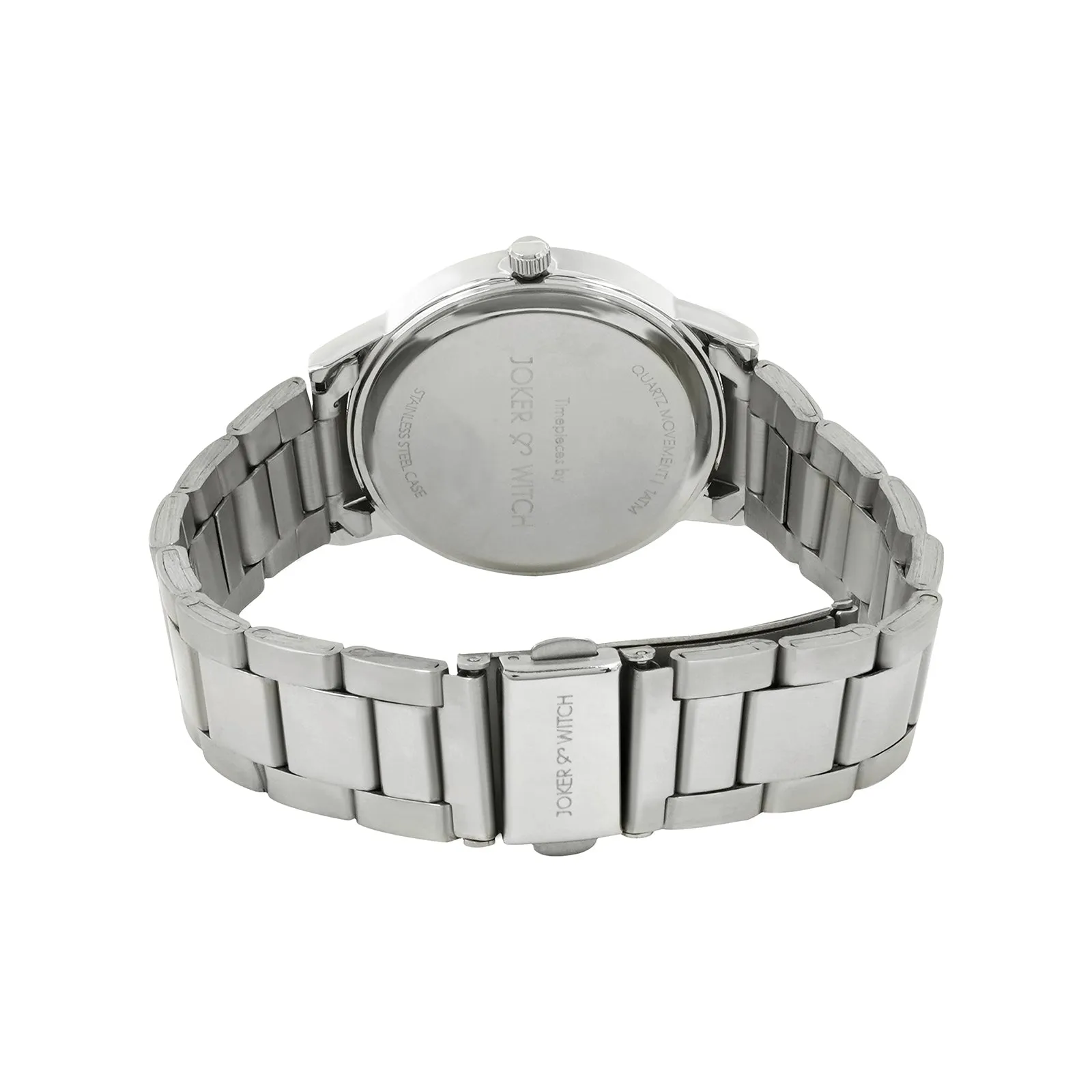 Dusk Black Dial Silver Metallic Strap Watch