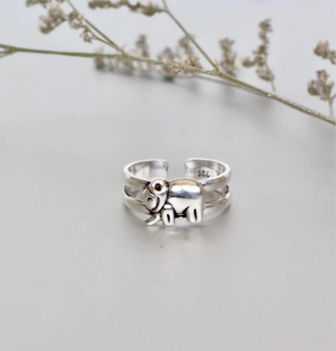 Elephant Silver Toe Ring, Indian Toe Rings, Free Size Toe Ring, Minimalist Toe Rings, Gift Toe Ring, Bohemian Toe Band, Silver Toe Band