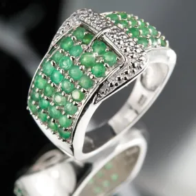 Emerald Buckle Ring