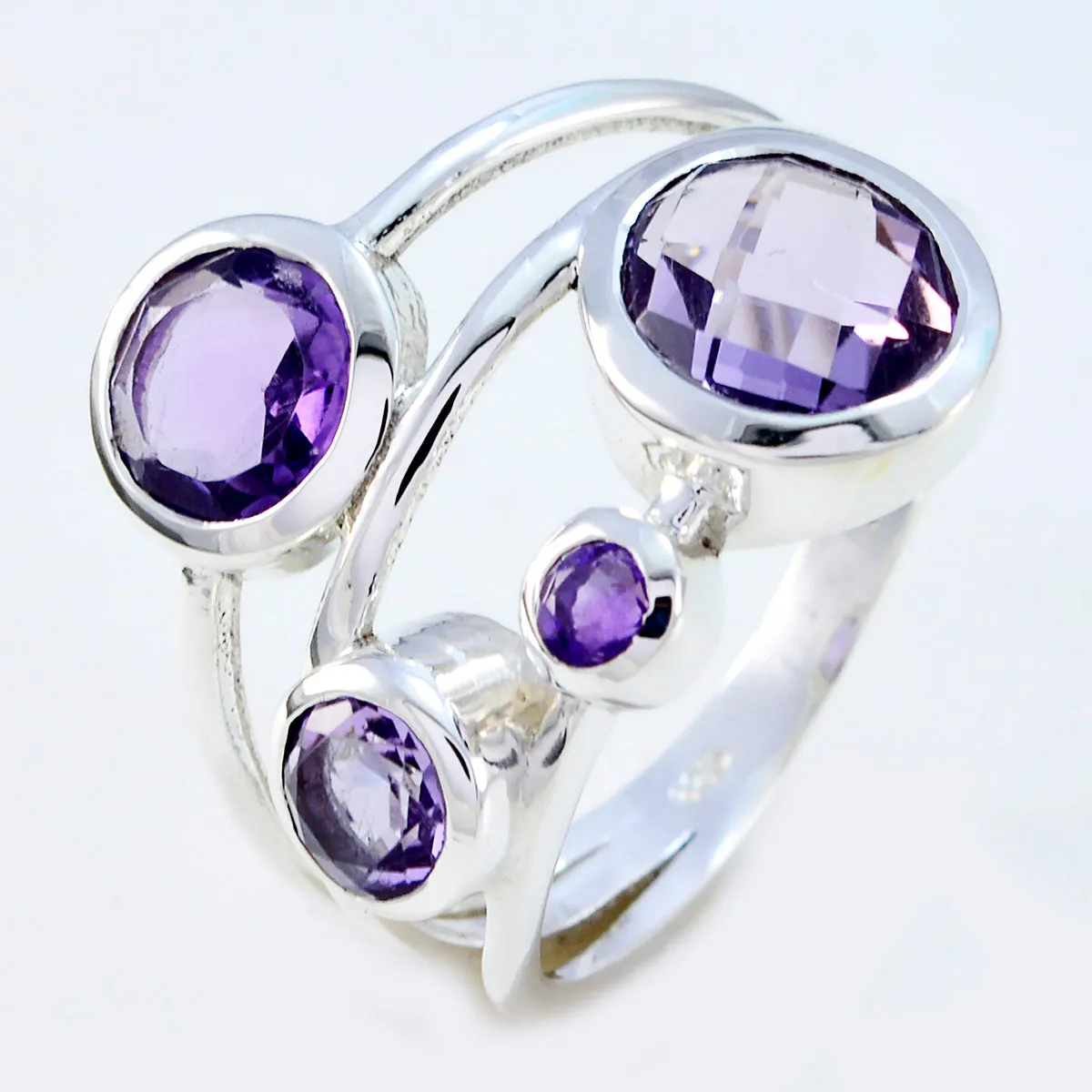 Exquisite Stone Amethyst Sterling Silver Rings Fair Trade Jewelry