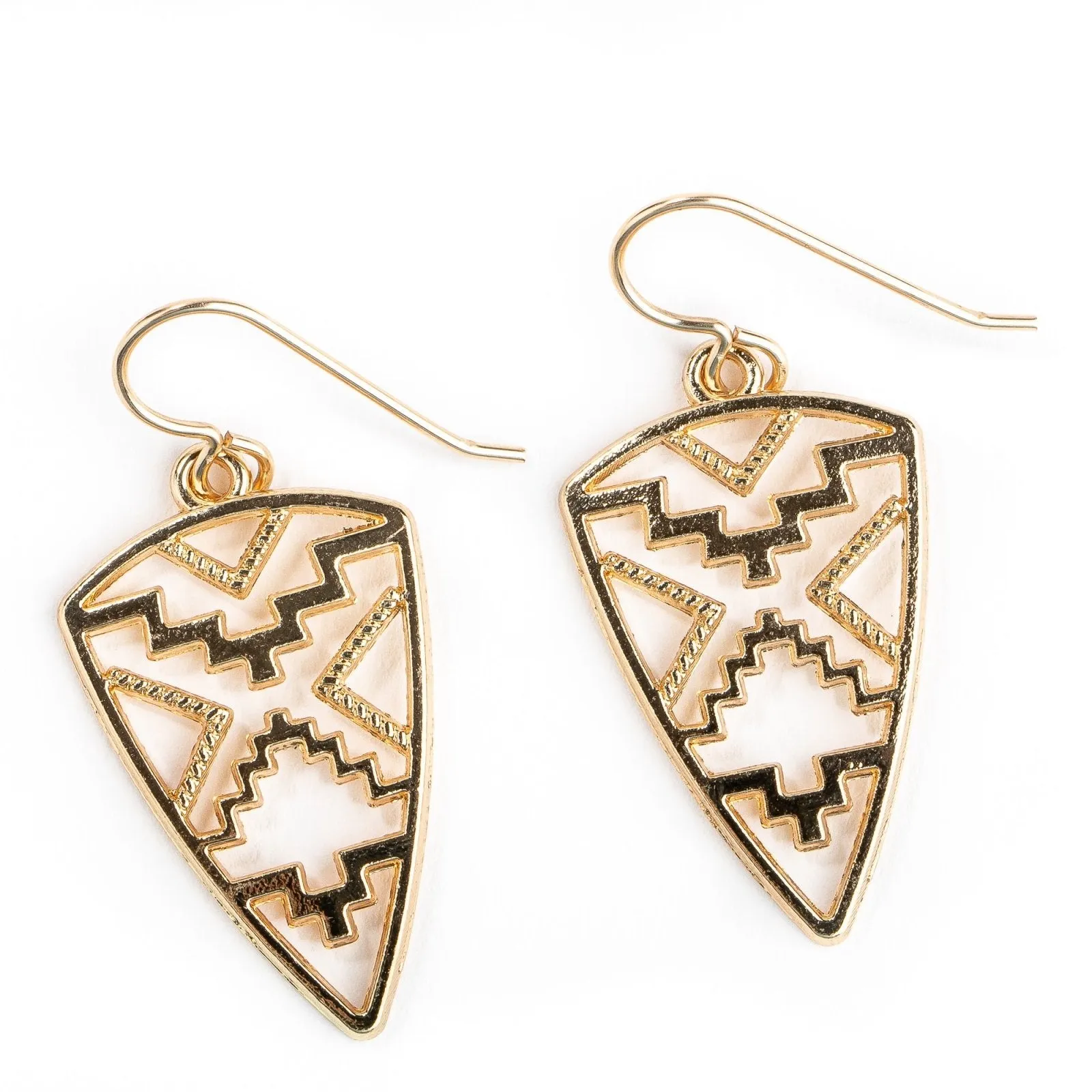 Gold Aztec Earrings