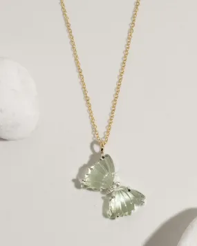 Green Amethyst Butterfly Necklace