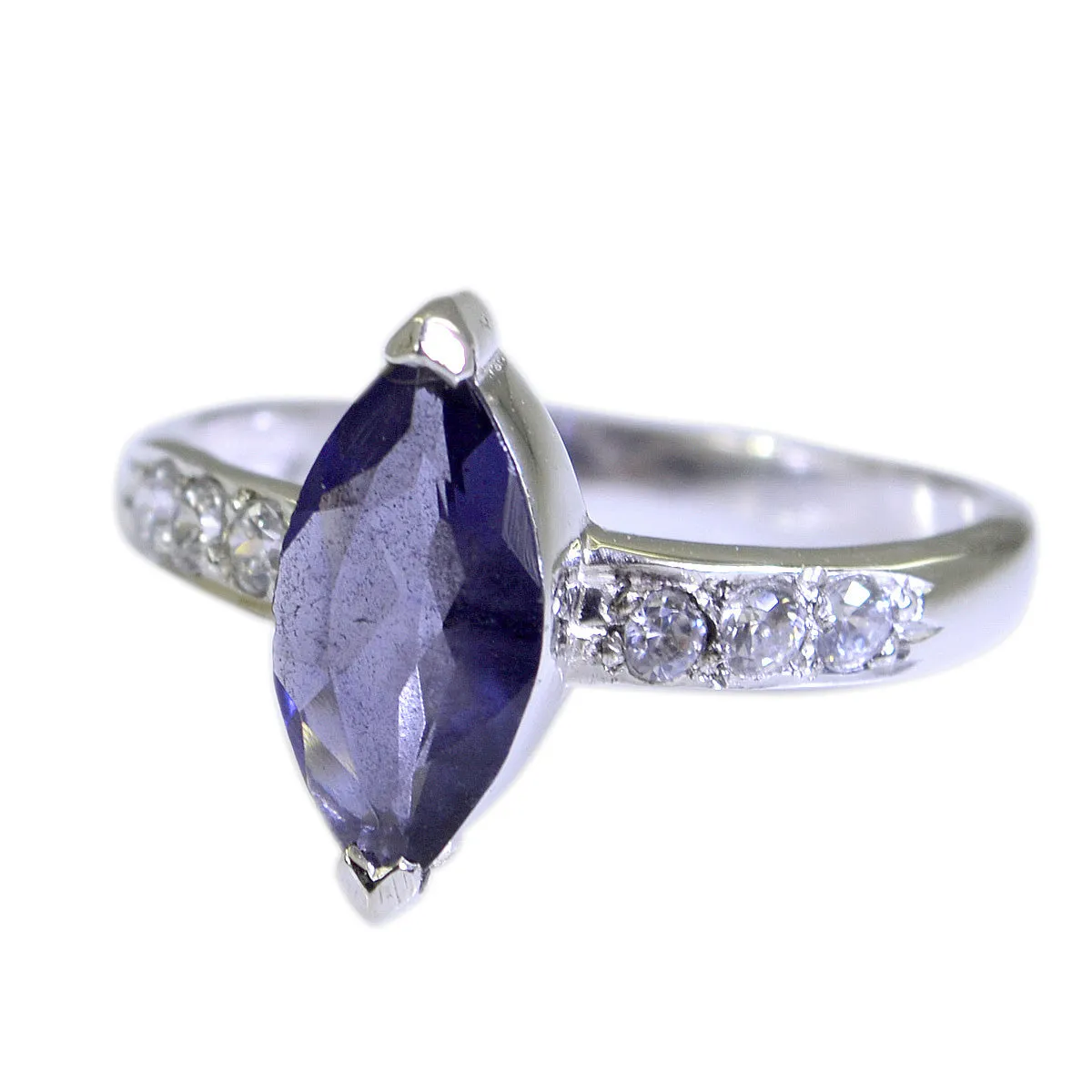 Handmade Stone Iolite 925 Sterling Silver Rings Nickel Free Jewelry