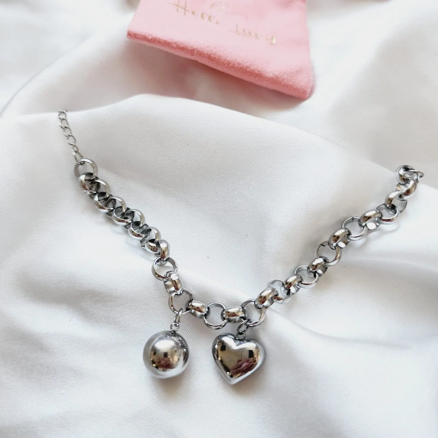 Hearty Ball Silver Bracelet