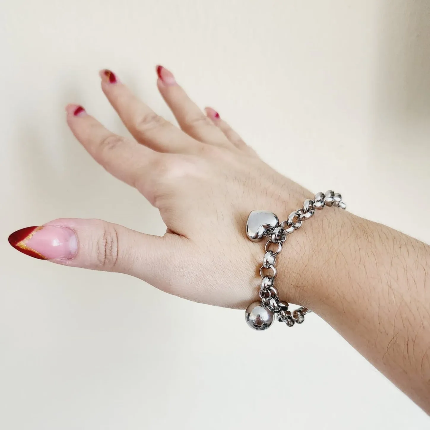 Hearty Ball Silver Bracelet