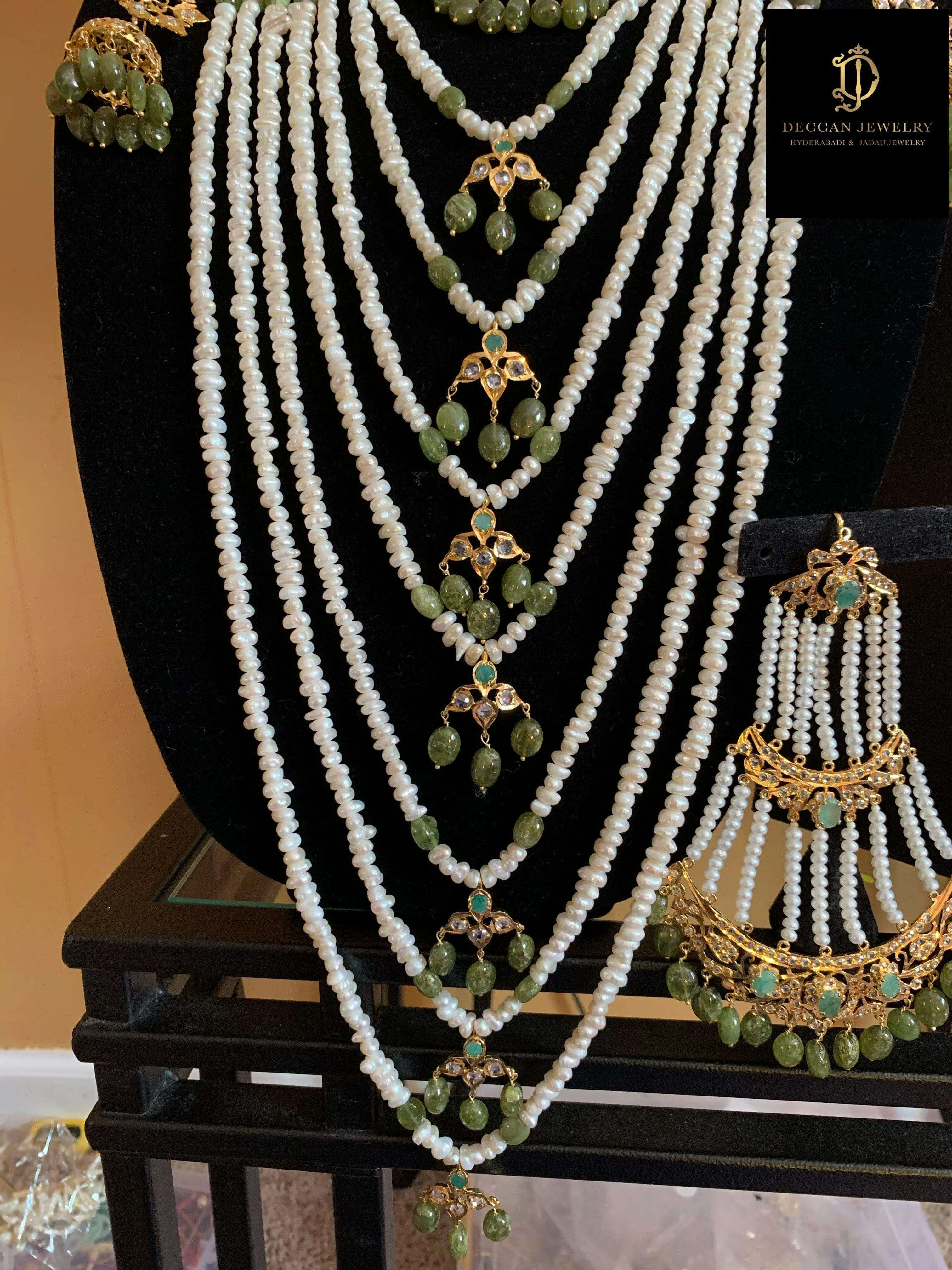 INSIA BRIDAL SET IN EMERALDS ( SHIPS IN 4 WEEKS  )