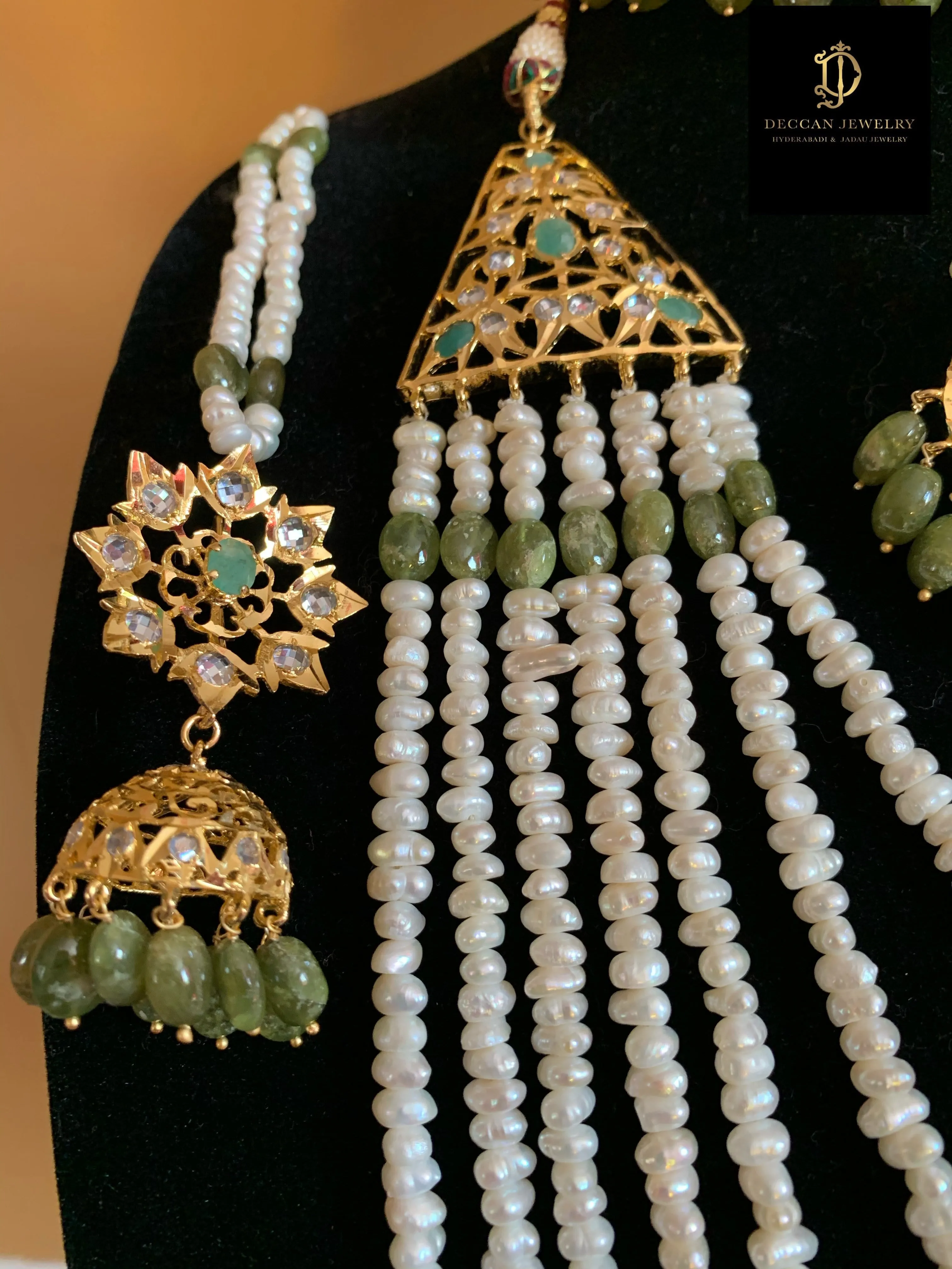 INSIA BRIDAL SET IN EMERALDS ( SHIPS IN 4 WEEKS  )