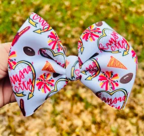 Kansas City Pom Pom white bow | Choose your size