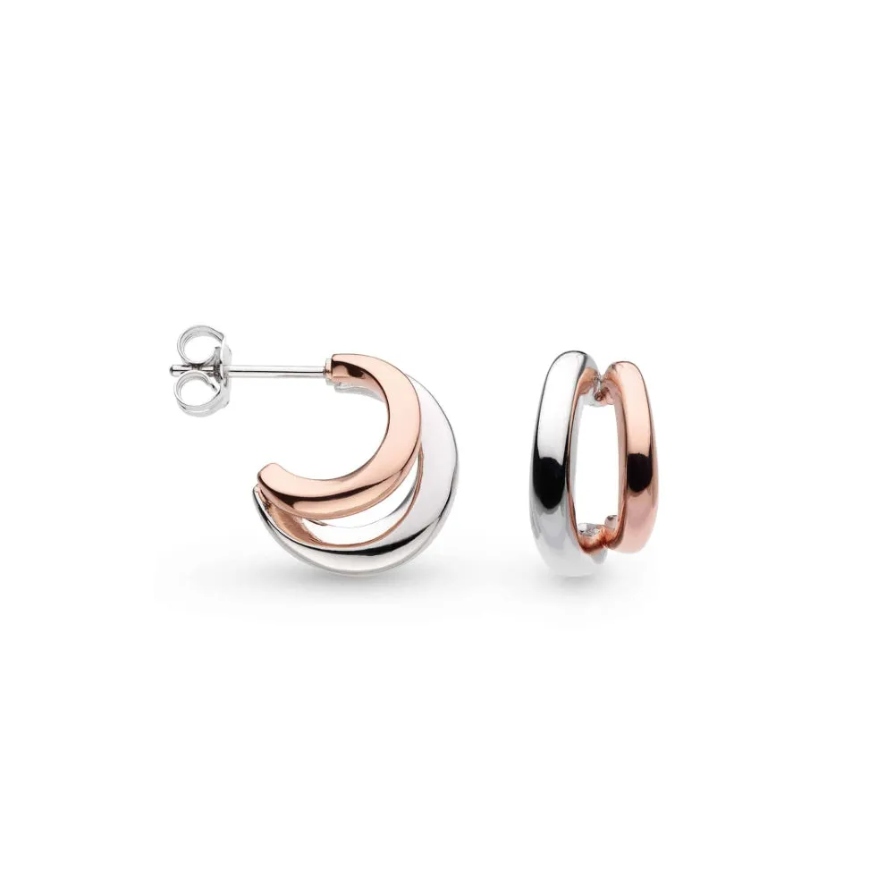 Kit Heath Bevel Cirque Link Blush Twin Hoop Earrings