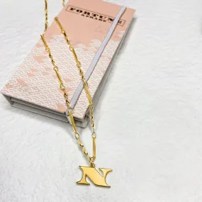 Letter Necklace (N) - Gold