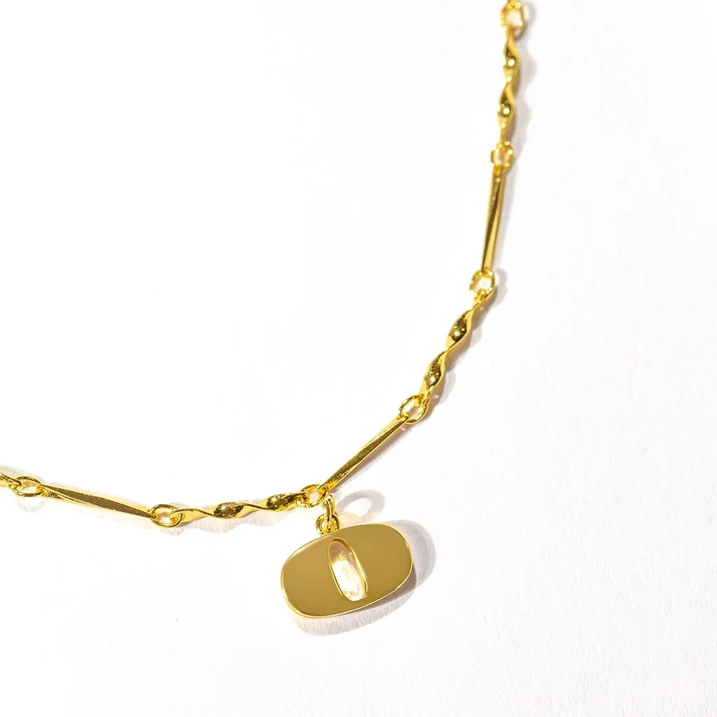 Letter Necklace (O) - Gold