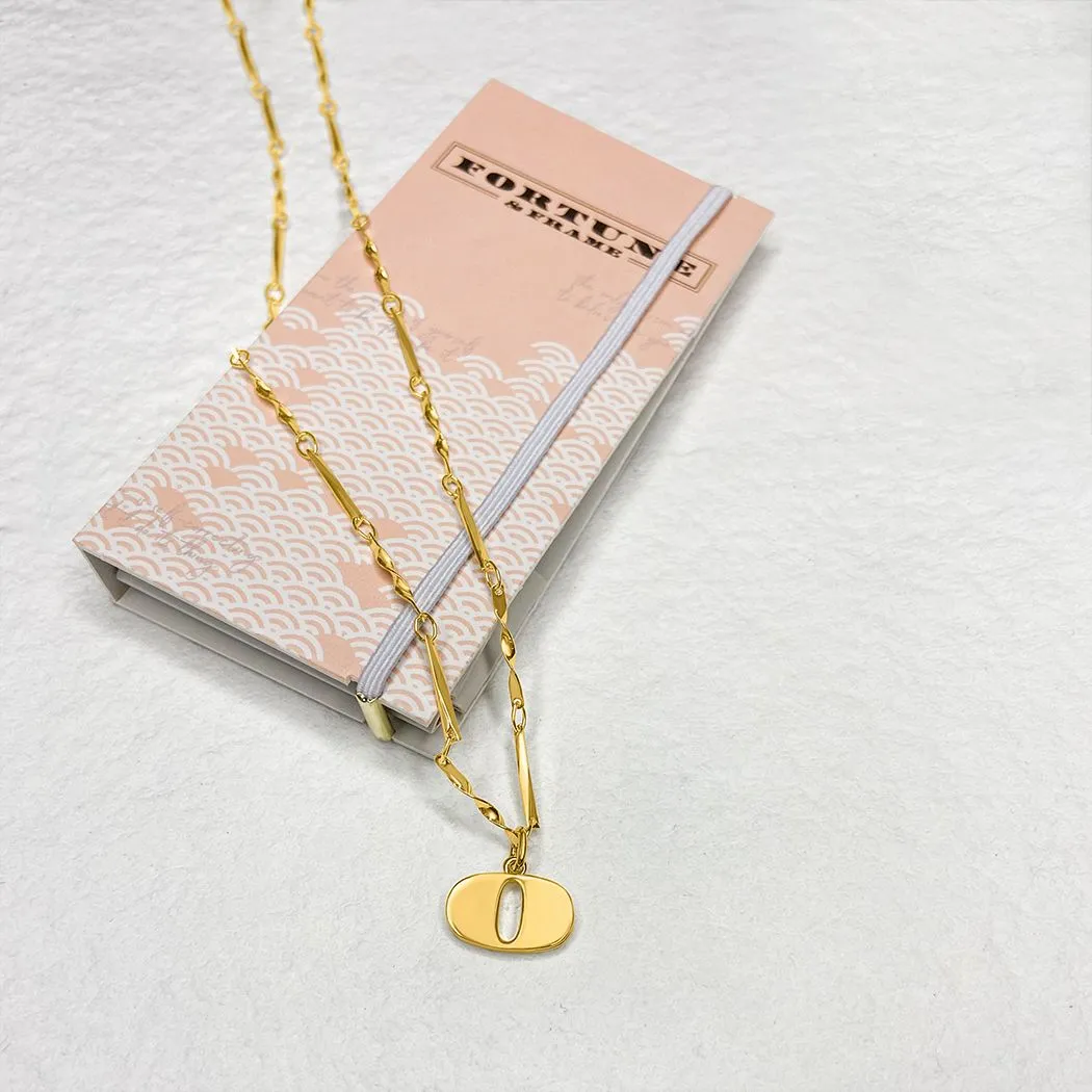 Letter Necklace (O) - Gold