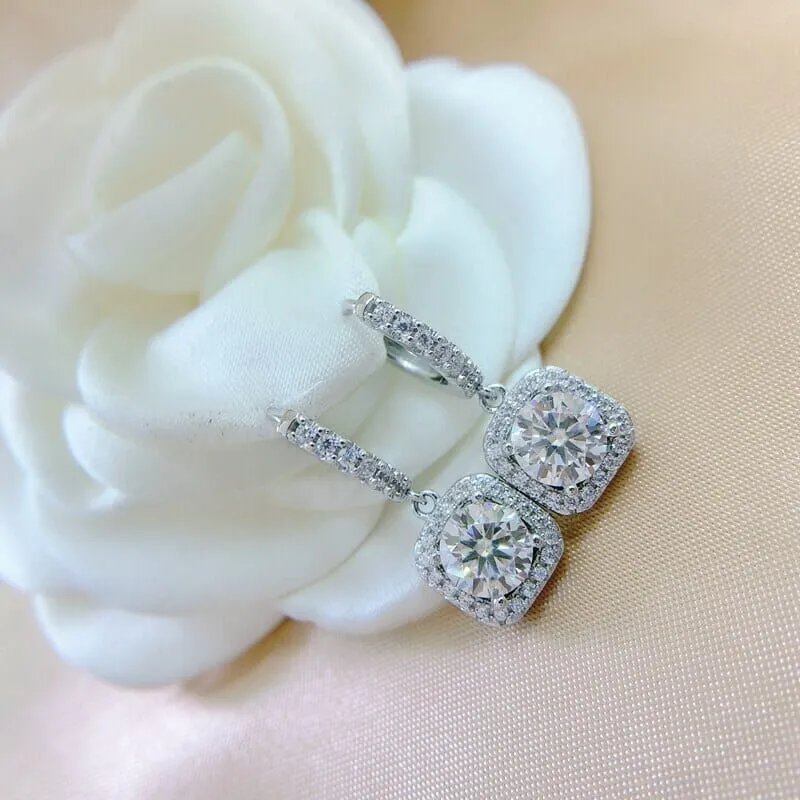 Moissanite Diamond Drop Earrings