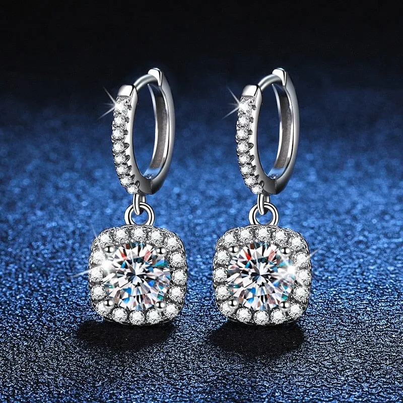 Moissanite Diamond Drop Earrings