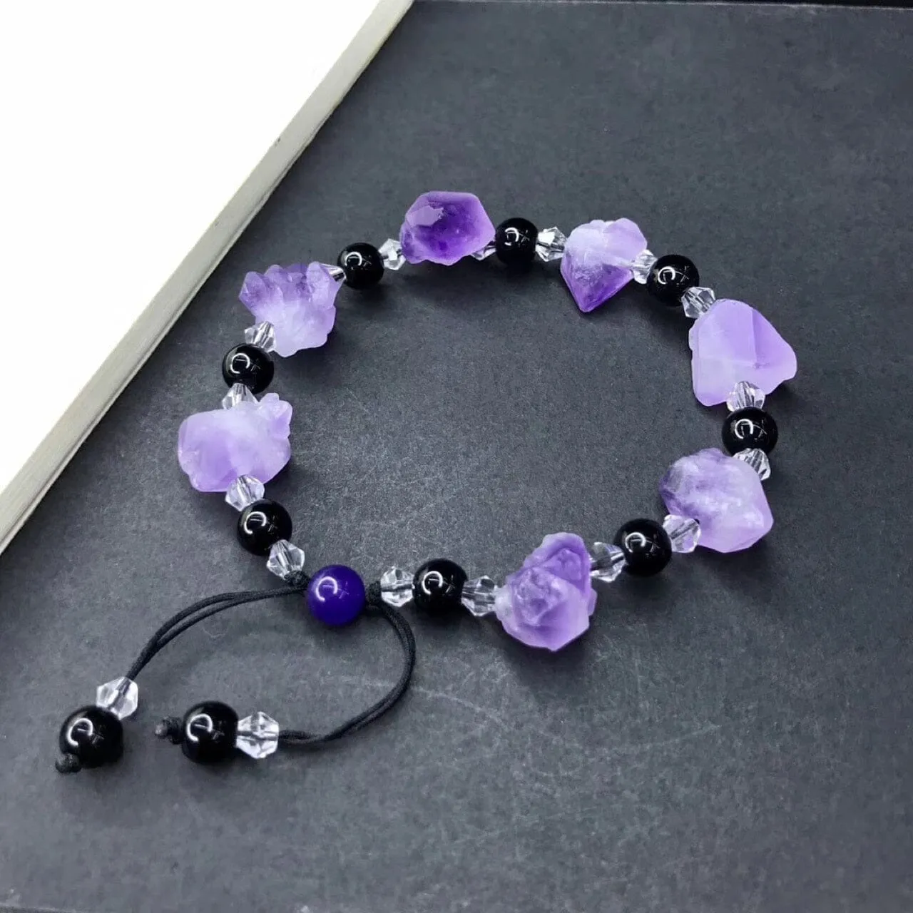 Natural Exquisite Purple Lavender Amethyst Irregular Rough Bracelet