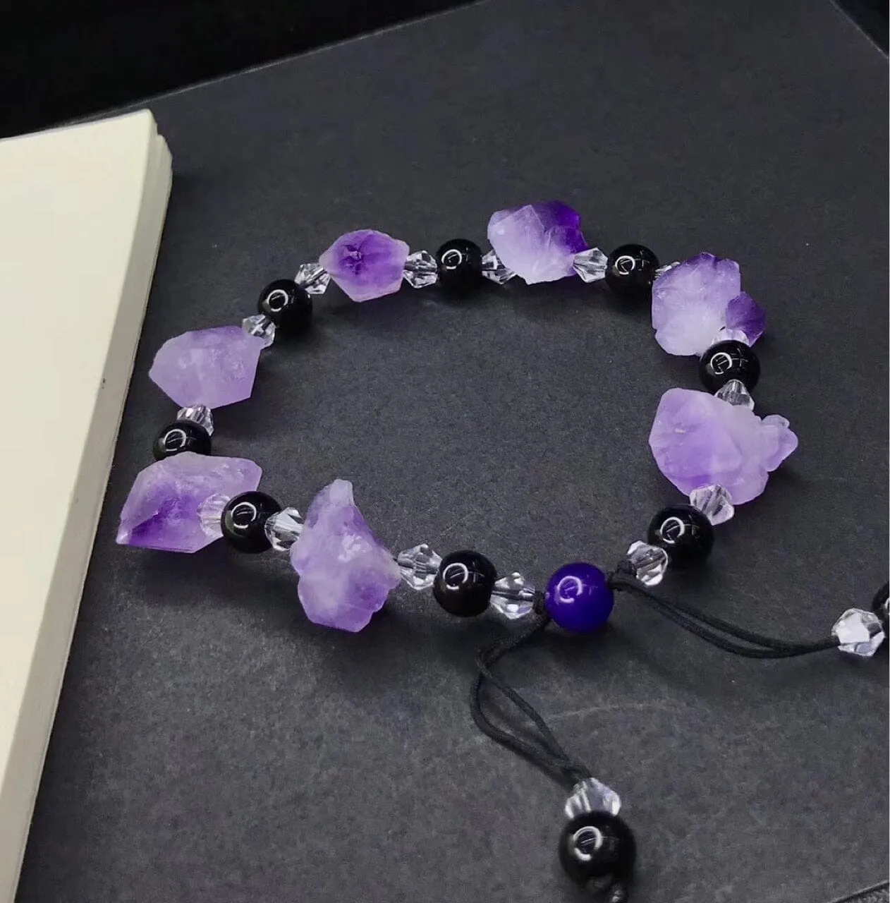 Natural Exquisite Purple Lavender Amethyst Irregular Rough Bracelet