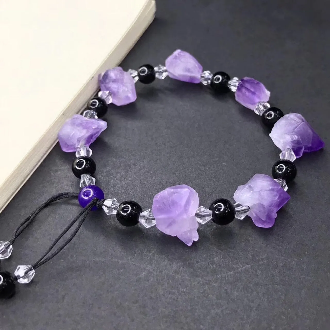 Natural Exquisite Purple Lavender Amethyst Irregular Rough Bracelet