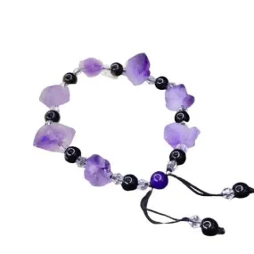 Natural Exquisite Purple Lavender Amethyst Irregular Rough Bracelet