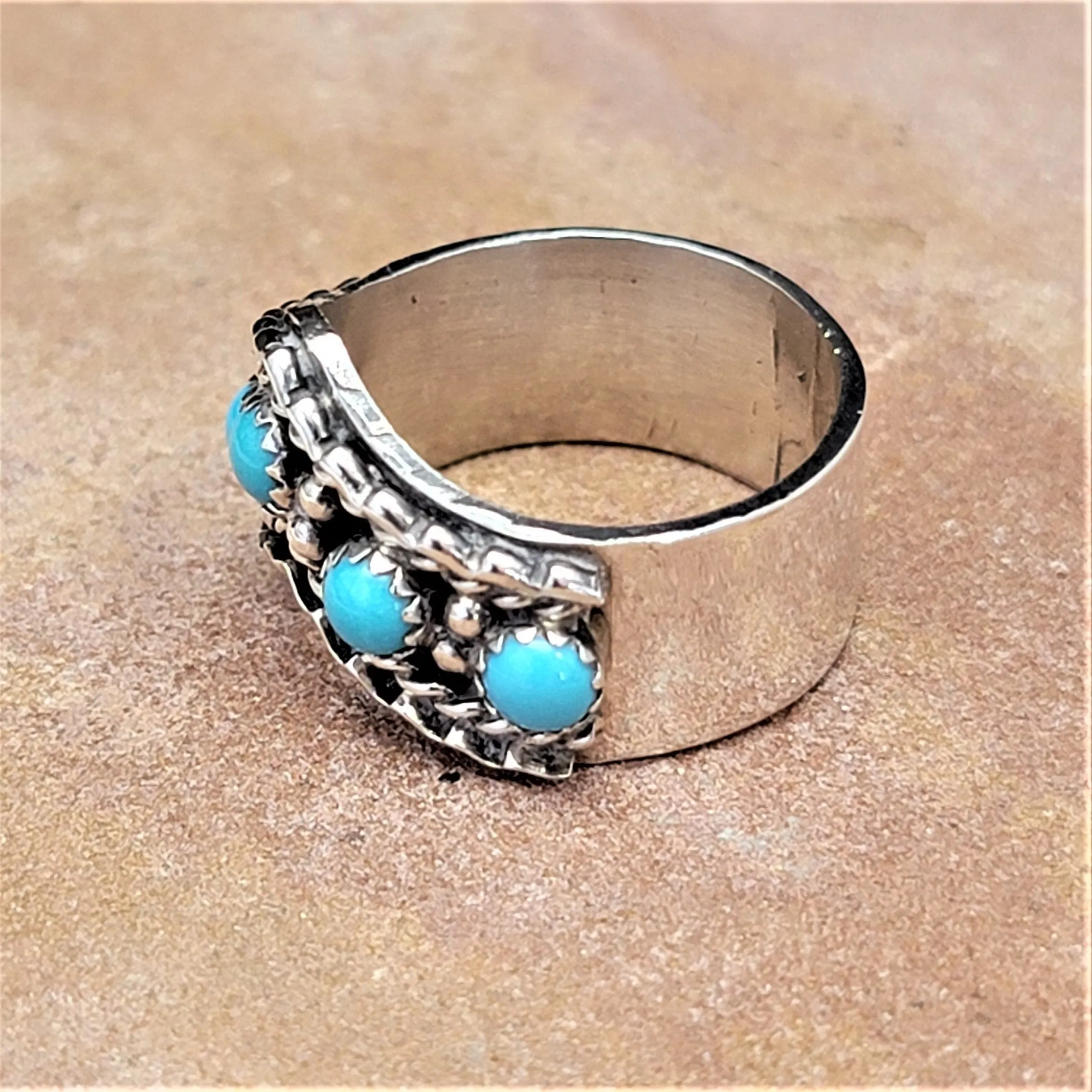 Five-Stone Navajo Turquoise Band Ring