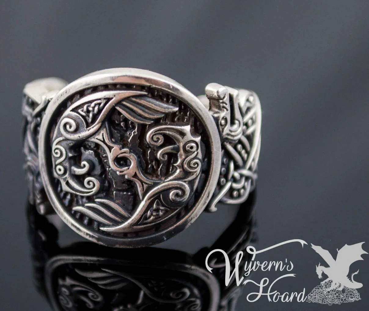 Odin's Ravens and Wolves Ring