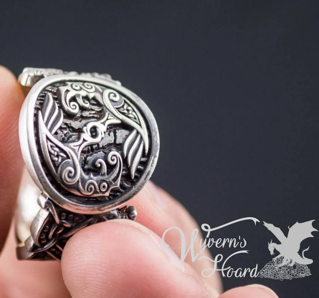 Odin's Ravens and Wolves Ring