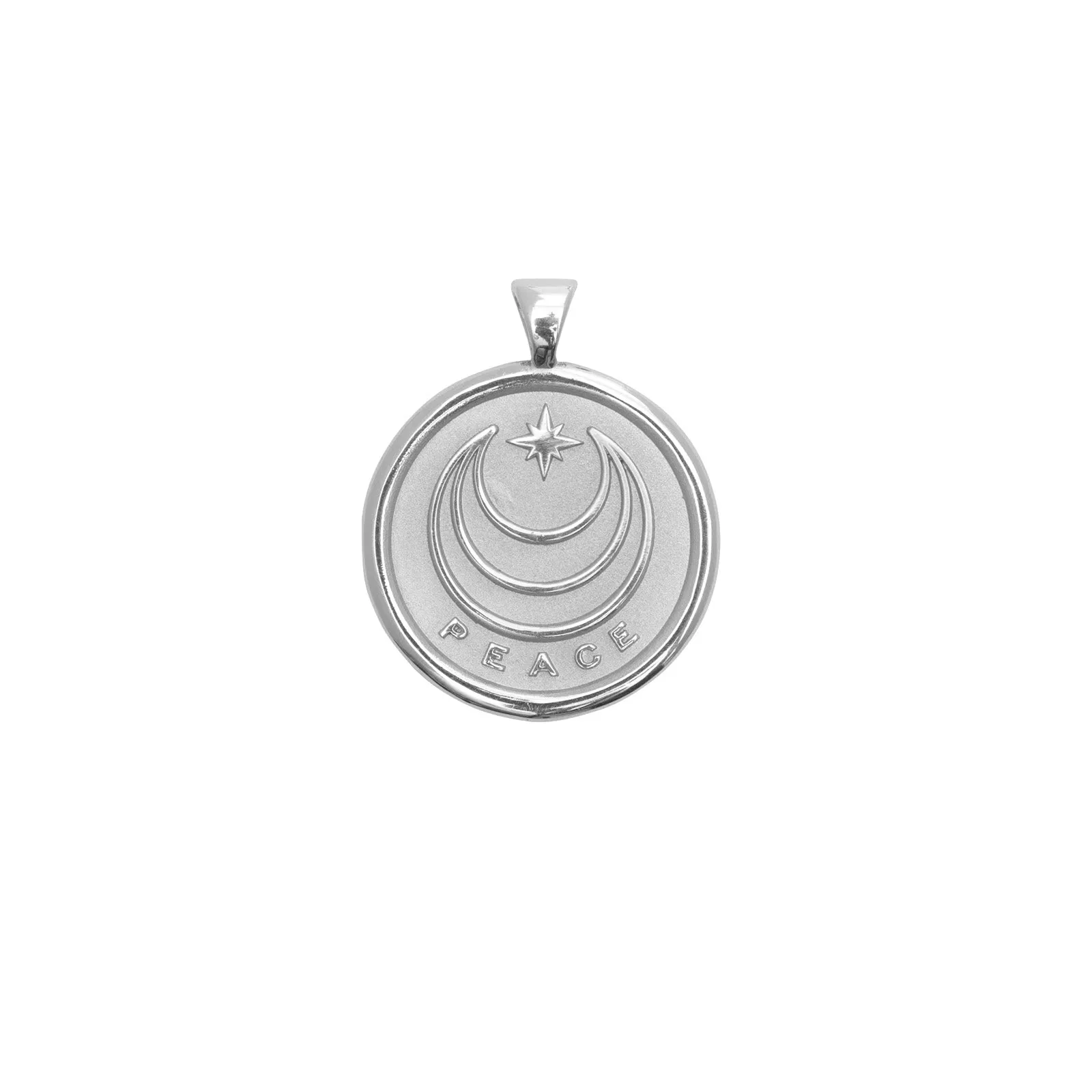 PEACE JW Small Pendant Coin in Silver