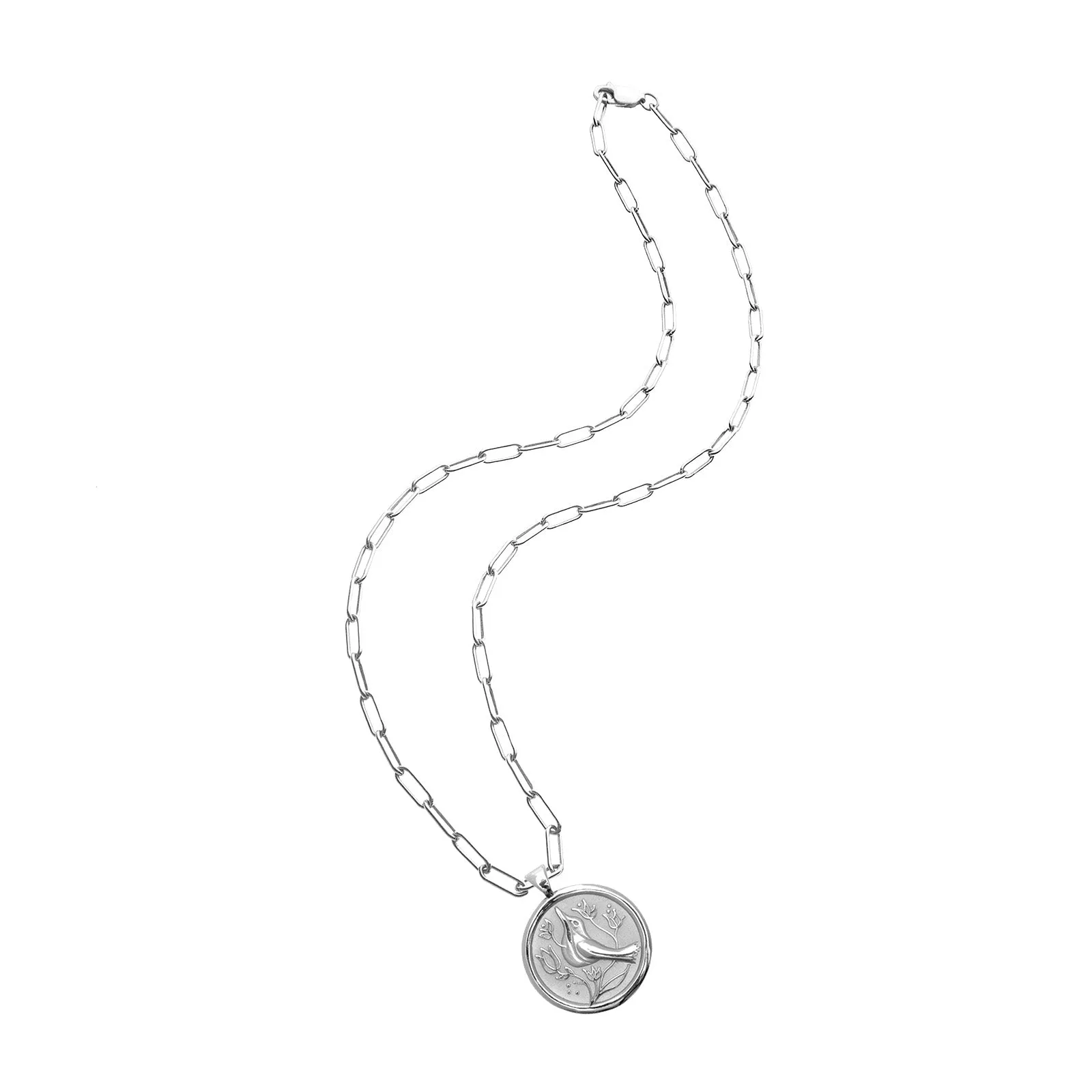 PEACE JW Small Pendant Coin in Silver