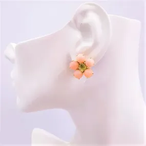 Pink Opal & Peridot Bloom Earrings