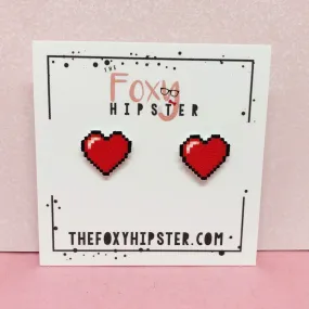 Pixel Heart stud Earrings