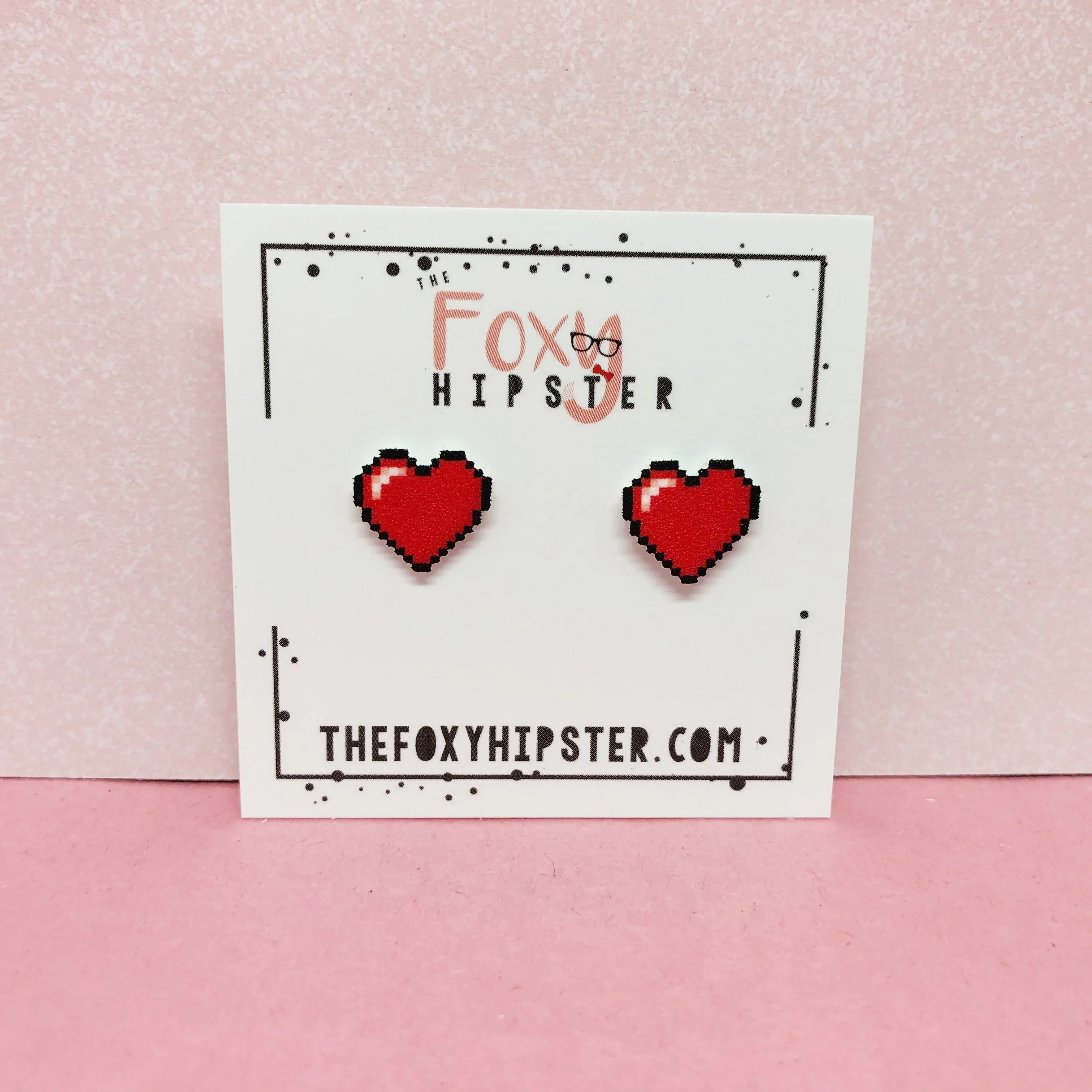 Pixel Heart stud Earrings