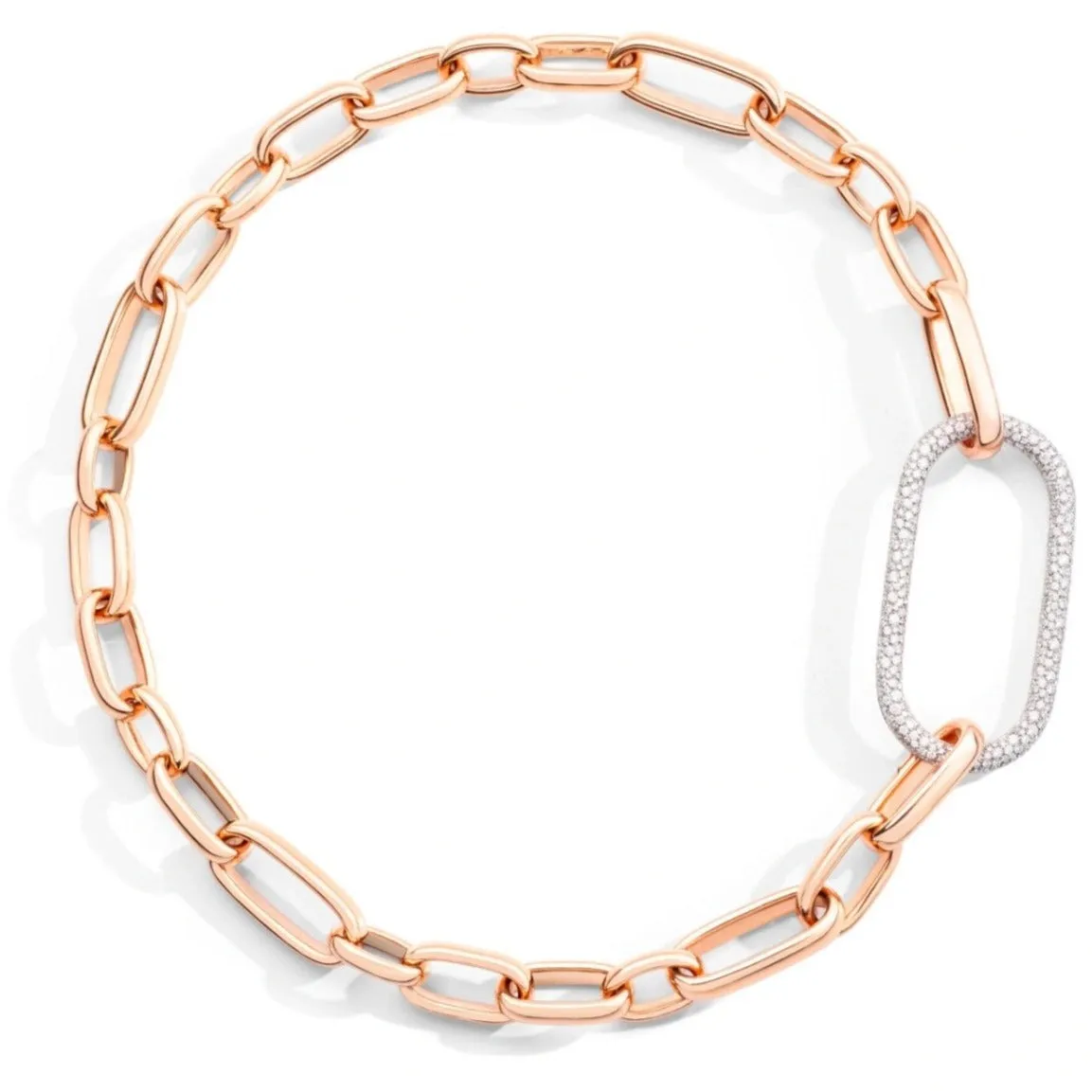 Pomellato - Iconica Link Chain Necklace with Diamonds, 18k Rose Gold