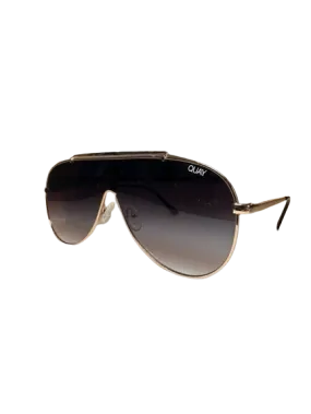 QUAY Metallic El Dinero Aviator Sunglasses One Size