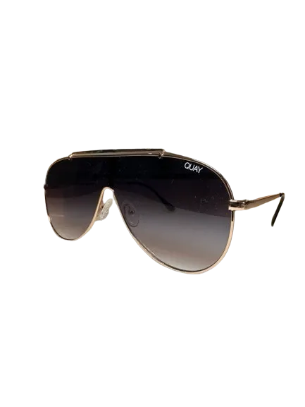 QUAY Metallic El Dinero Aviator Sunglasses One Size